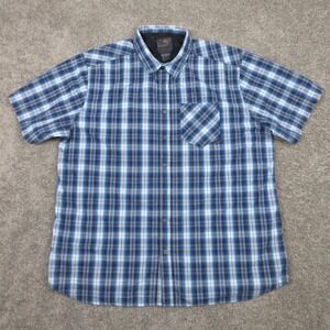 511 Tactical Shirt Mens XL Blue Plaid Breaker Short Sleeve Concealed Carry Wear